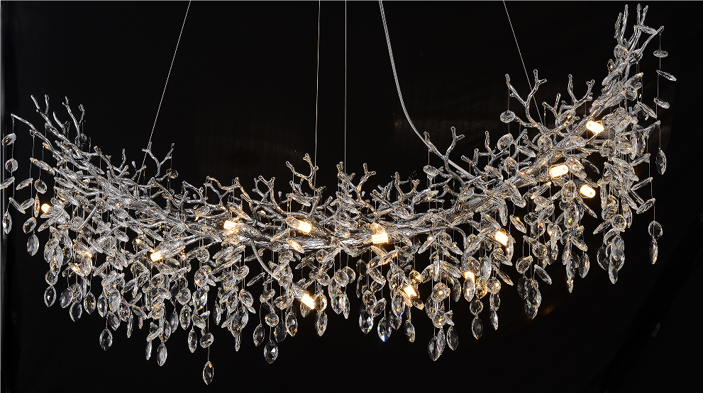 Chrome Crystal Linear Chandelier L1400mm