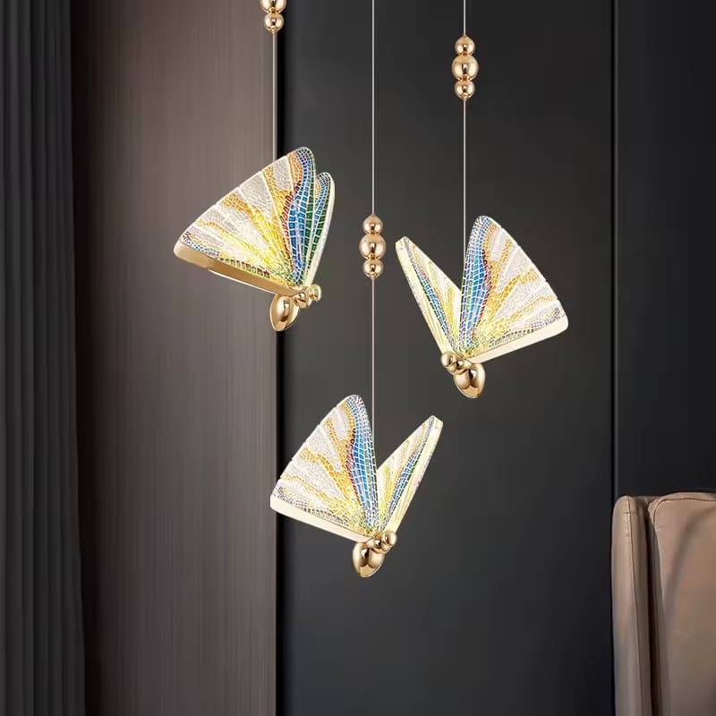 Enamel Butterfly Cascade Chandelier – Artistic Hand-Painted Motif – LM7115 (1)