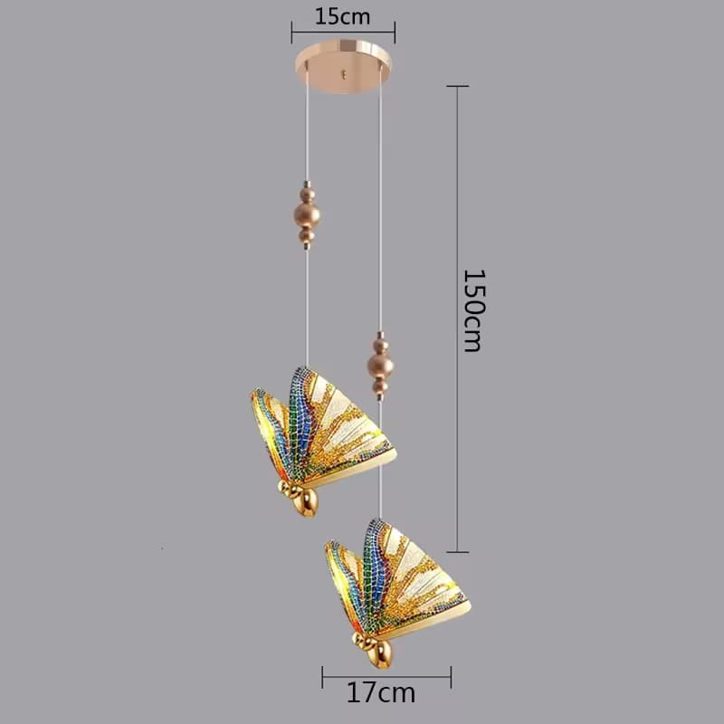 Enamel Butterfly Cascade Chandelier – Artistic Hand-Painted Motif – LM7115 (6)