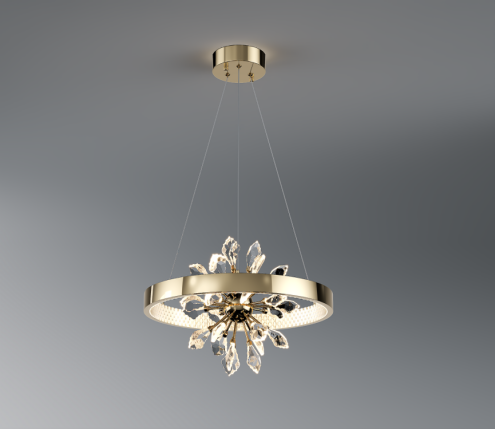 Gold Crystal LED Chandelier D600mm