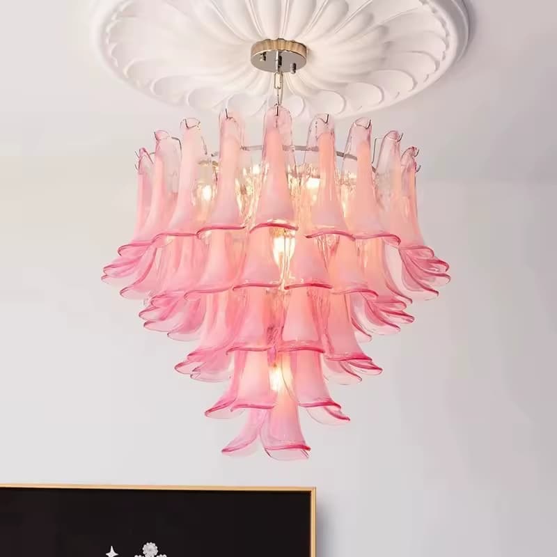 Hand-Blown Glass Bellflower Chandelier – Organic Artisan Design-LM7101 (2)