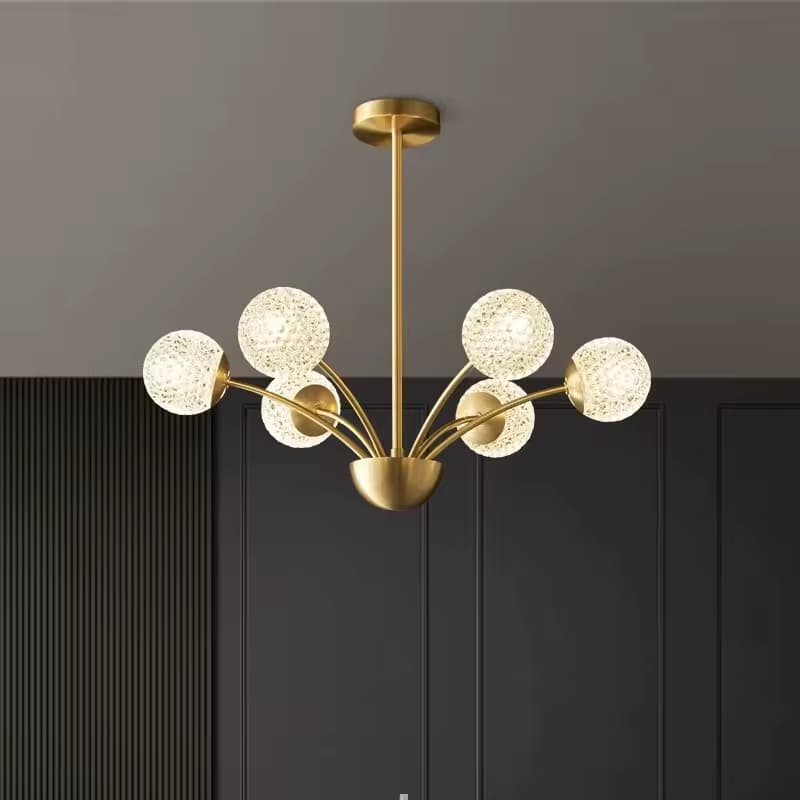 Orbital Multi-Ball Chandelier – Minimalist Brass & Frosted Glass-LM7104 (1)
