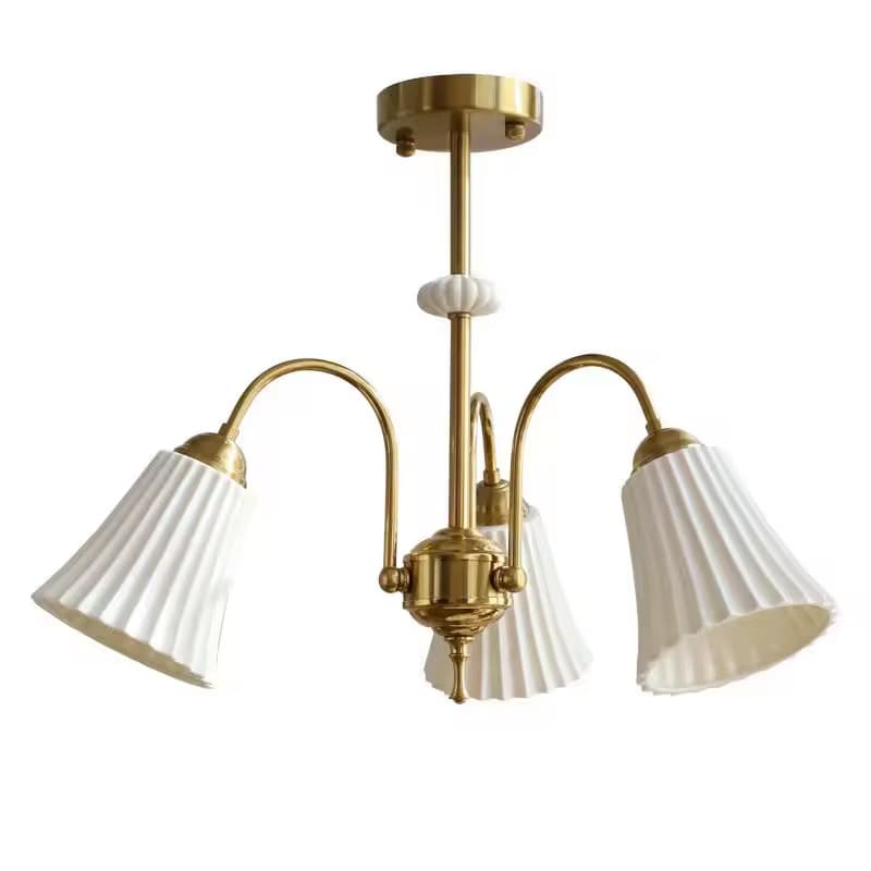Pleated Ceramic Trio Chandelier – Classic French Elegance – LM7111 (1)