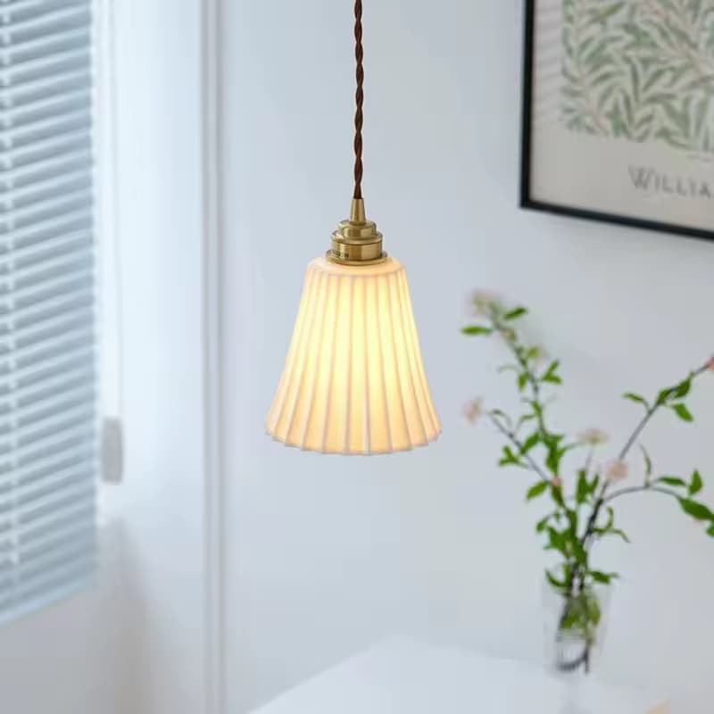 Pleated Ceramic Trio Chandelier – Classic French Elegance – LM7111 (4)