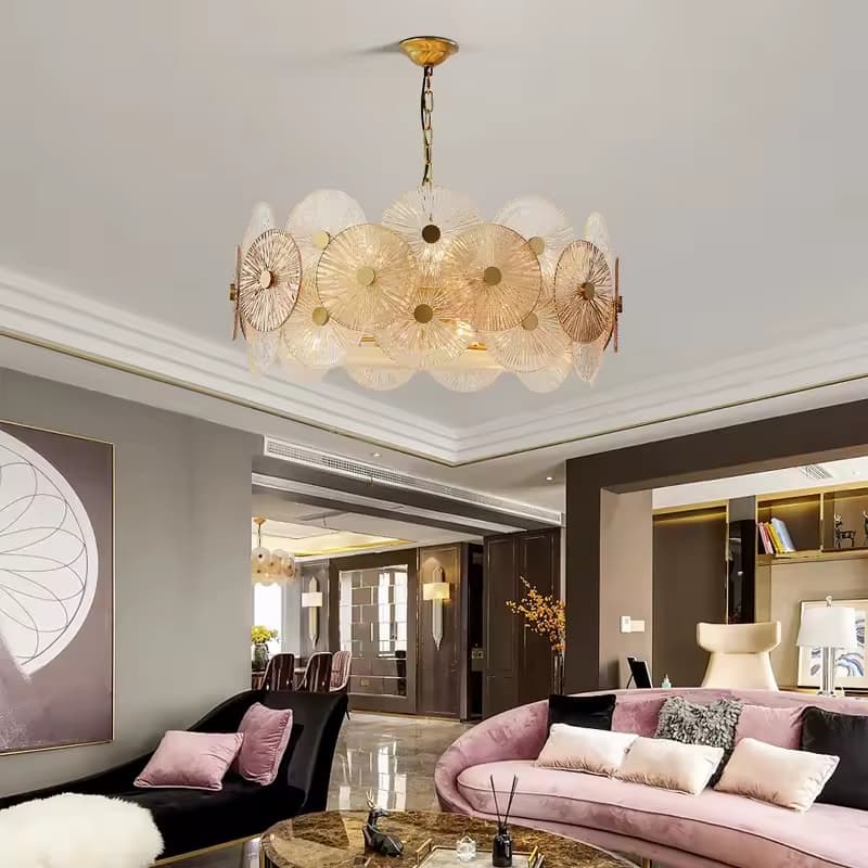 Radiant Sunburst Chandelier – Layered K9 Crystal Statement Piece-LM7102 (1)