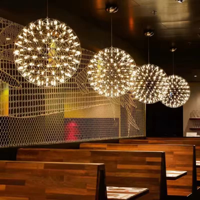 Starshine Geodesic Sphere Pendant – 3D Wireframe Luminaire – LM7116 (1)