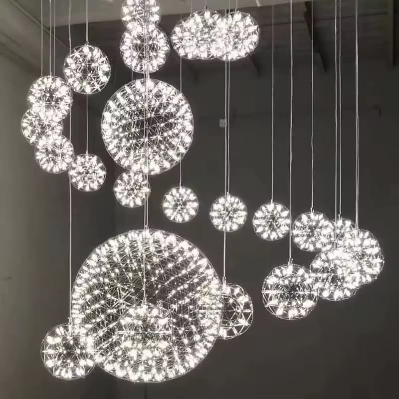 Starshine Geodesic Sphere Pendant – 3D Wireframe Luminaire – LM7116 (4)